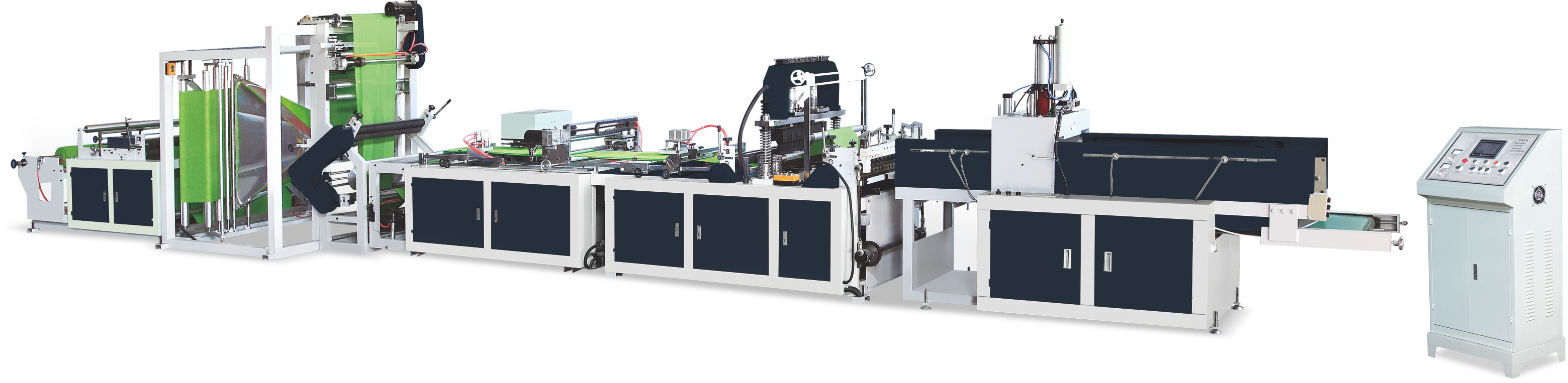 Stroj na v&yacute;robu tašiek z netkan&yacute;ch tričiek 